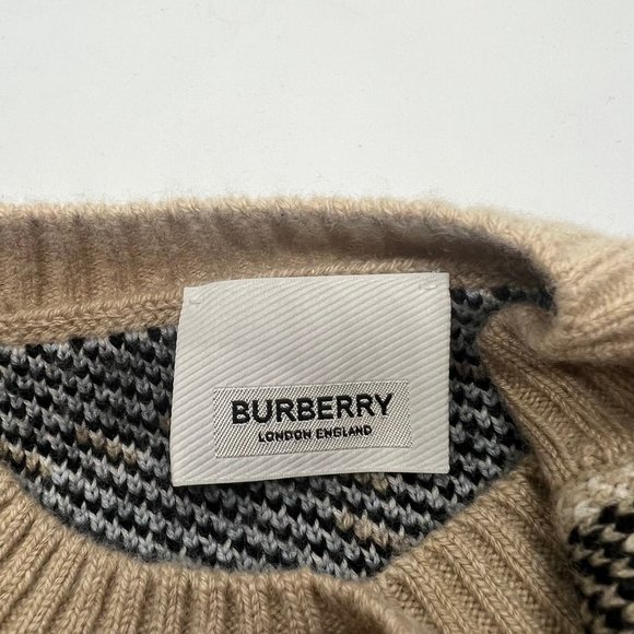 Burberry Kids Gilliane Wool and Cashmere blend pale check cardigan 10y - Picture 7 of 10